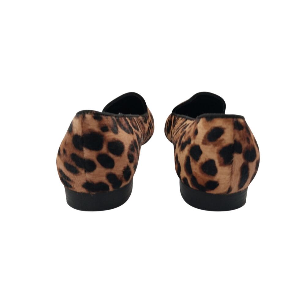 NINE WEST! BLACK, BROWN & TAN LEOPARD GENUINE LEATHER COWHIDE FLATS! SZ 9M - Picture 8 of 11